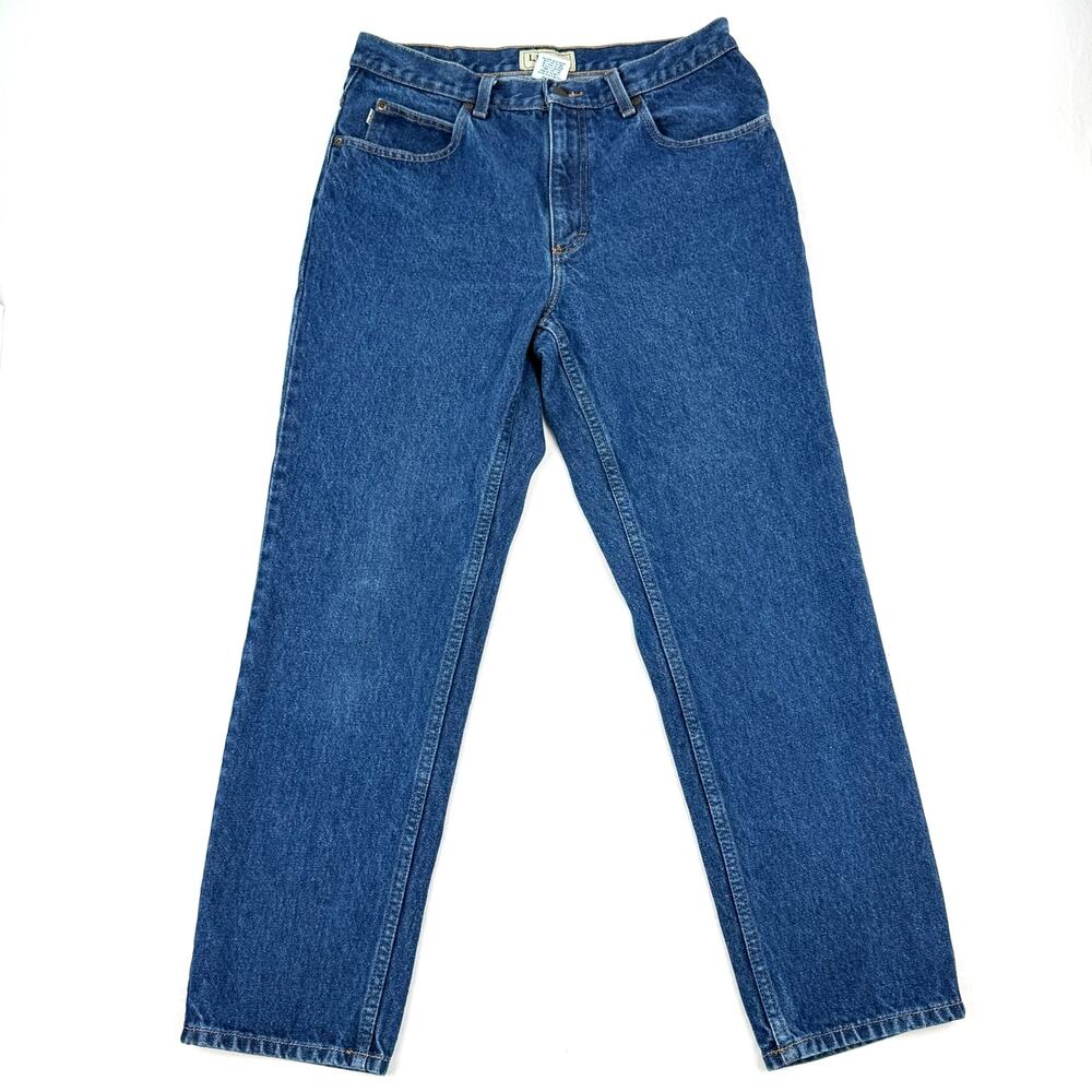 Vtg L.L. Bean Classic Fit Jeans 32x29 Cotton Straight Leg Rugged Workwear Y2K
